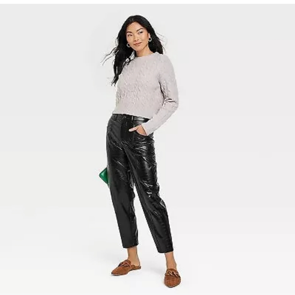 A New Day - High Rise Faux Croc Black Pants